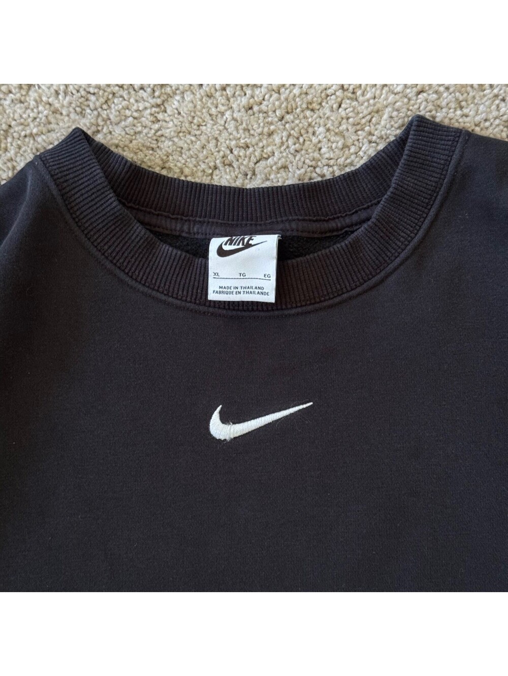 VTG Nike Center Check Sweatshirt Black Pullover VTG Mens XL